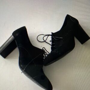 Tahari Black Lace-Up Ankle Booties